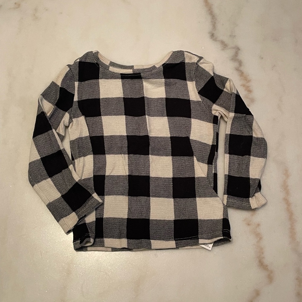 4/$15🌸 Kids Black and White Checkered Shirt